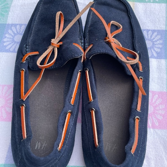 EUC H&M men’s loafers blue size 10 faux suede look - Picture 5 of 6